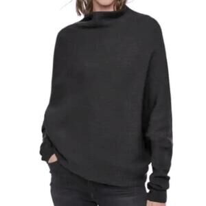 New AllSaints Ridley Funnel Neck Wool & Cashmere Sweater in Black Size XS